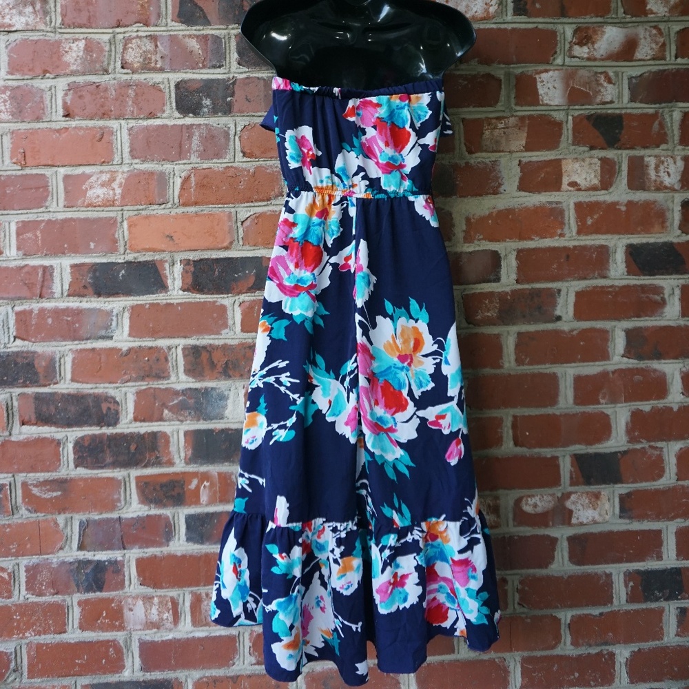 MyMichelle Strapless Floral High-Low Dress - Picture 5 of 6